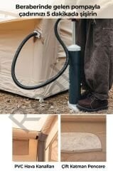 Realx 8 Kişilik 4 Mevsim Su Geçirmez Şişme Kamp Çadırı 300x210x200 Cm 300D Oxford Kumaş