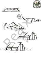 Realx 12 Kişilik 4 Mevsim Su Geçirmez Çift Pencereli Şişme Kamp Çadırı 400x300x210 Cm 12 Mt 420d