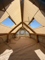 Realx 12 Kişilik 4 Mevsim Su Geçirmez Çift Pencereli Şişme Kamp Çadırı 400x300x210 Cm 12 Mt 420d