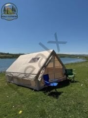 Realx 12 Kişilik 4 Mevsim Su Geçirmez Çift Pencereli Şişme Kamp Çadırı 400x300x210 Cm 12 Mt 420d