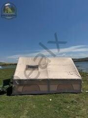 Realx 12 Kişilik 4 Mevsim Su Geçirmez Çift Pencereli Şişme Kamp Çadırı 400x300x210 Cm 12 Mt 420d