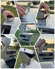 Realx Portatif Kuzineli Pelet&Odun Kamp , Piknik , Outdoor Sobası Paslanmaz Çelik Isı Göstergeli