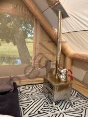 Realx Portatif Kuzineli Pelet&Odun Kamp , Piknik , Outdoor Sobası Paslanmaz Çelik Isı Göstergeli