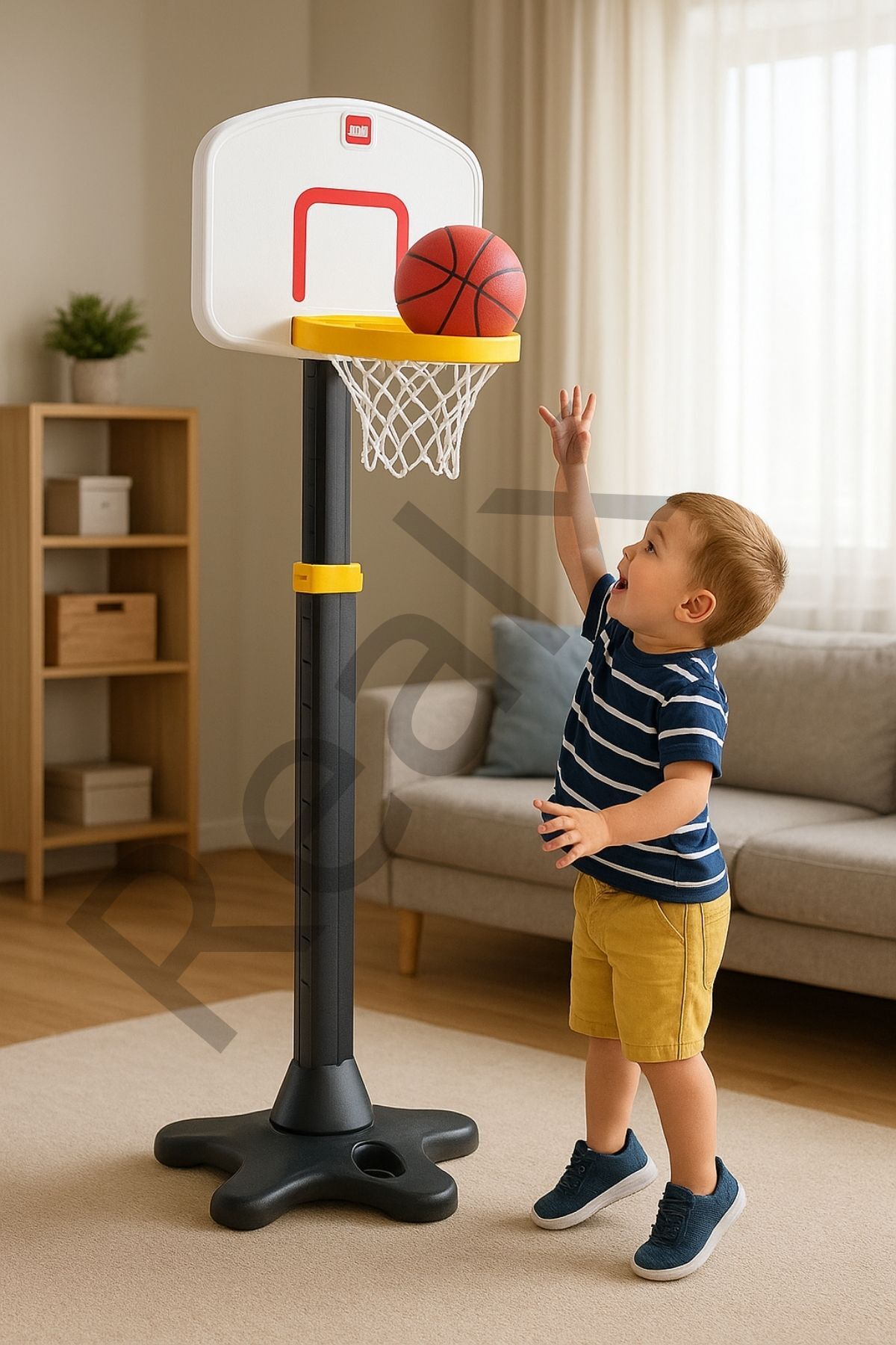 Güçlü Oyuncak Güçlü Dev Ayaklı Süper Basketbol Potası Ayarlanabilir Boy 198 cm