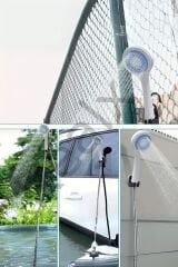 Portatif Şarjlı Kamp Bahçe Outdoor Duş Başlıklı Seyyar Duş Seti 150 Cm