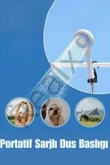 Portatif Şarjlı Kamp Bahçe Outdoor Duş Başlıklı Seyyar Duş Seti 150 Cm