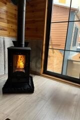 Dekoratif Şık Camlı Şömine&Pelet Soba 60X35X35 Cm