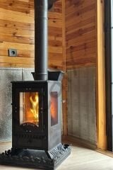 Dekoratif Şık Camlı Şömine&Pelet Soba 60X35X35 Cm