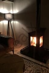 Dekoratif Şık Camlı Şömine&Pelet Soba 60X35X35 Cm